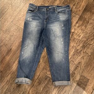 Universal Thread boyfriend crop Distressed Blue Ankle Jeans. Sz 18WR